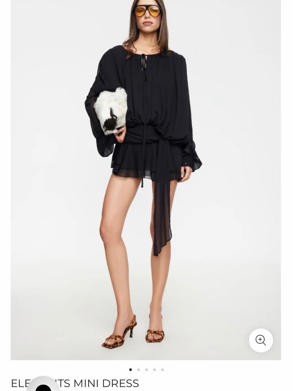 Lioness Black Sheer-Overlay Mini Dress